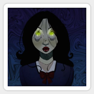 Ghoulish green eyes Sticker